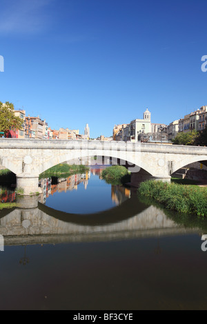 Spanien, Katalonien, Katalanisch, Costa Brava, Girona, Gerona, Blick über die Stadt Stockfoto