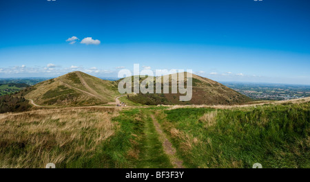 Die Malvern Hills sind eine Reihe von Hügeln in den englischen Grafschaften von Worcestershire, Herefordshire. Stockfoto