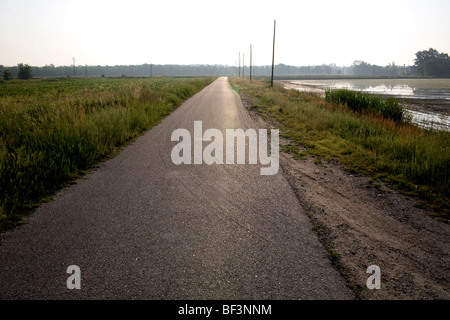 Landstraße in der Nähe von Mortara Italien Stockfoto