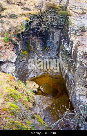 Die Linn Dee fließen durch die Schlucht in Schottland Glen Lui Cairngorm National Park Stockfoto