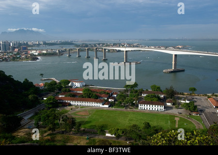 Terceira Ponte, Brücke, Vitoria und Vila Velha, Espirito Santo, Brasilien Stockfoto