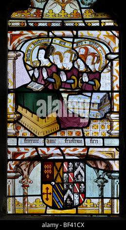 Glasmalerei in der St. Michael Kirche, Baddesley Clinton, Warwickshire, England, UK Stockfoto