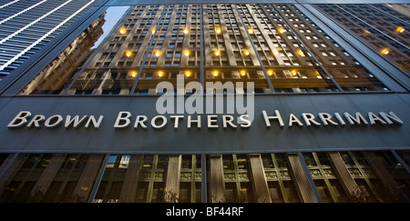 Die Brown Brothers Harriman Gebäude in New York City, New York, USA. Die Investitionsbank ist die älteste in den Vereinigten Staaten. Stockfoto