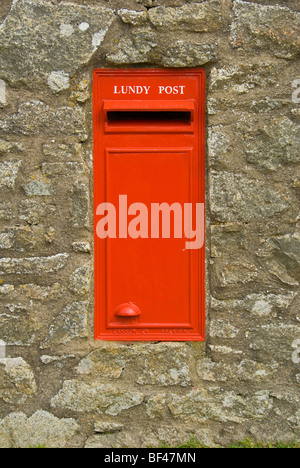 Eine einzigartige Lundy Postbox auf Lundy Insel im Kanal von Bristol UK Stockfoto