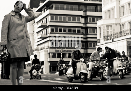 Teil des Making of des Spielfilms "Brighton Rock" vor Ort in Eastbourne 2009 Stockfoto