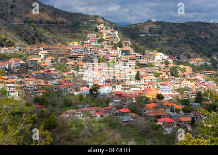 Dorf im Troodos-Gebirge, Predoulas, Zypern, Griechenland, Europa Stockfoto