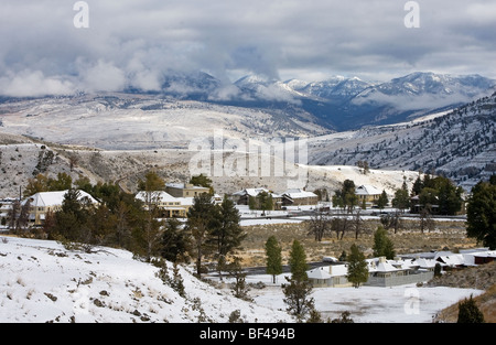 Mammoth Springs aus Travertin Terrassen Stockfoto