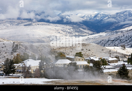 Mammoth Springs aus Travertin Terrassen Stockfoto