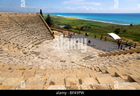 Die Ausgrabungsstätte Kourion, antike Theater 2th. Jahrhundert n. Chr., UNESCO-Weltkulturerbe, Paphos, Zypern, Griechenland, Europa Stockfoto