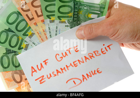 Banknoten, EURO, symbolisches Bild für Korruption, Bestechung Stockfoto