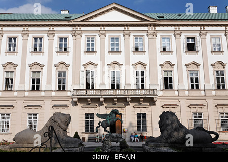 Schloss Mirabell Palace, Gartenfassade, Mirabellgarten, Salzburg, Österreich, Europa Stockfoto