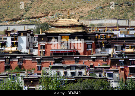 Tibetischen Buddhismus, Tempel, Palast der Panchen Lama, Tashilhunpo Kloster, Shigatse, Himalaya, autonomes Gebiet Tibet, Peo Stockfoto