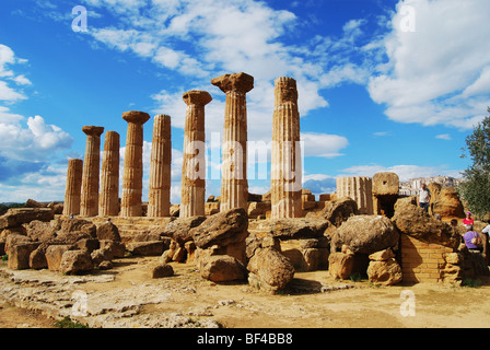 6. Jahrhundert v. Chr. Tempel des Herakles in das Tal der Tempel, Sizilien, Süditalien Stockfoto