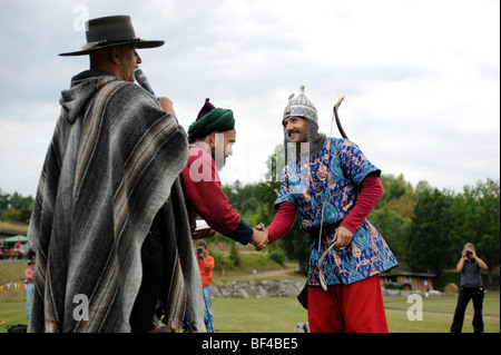 Award Zeremonie bei der offenen Eocha Europameisterschaft 09, montiert Bogenschießen, mit Teilnehmern aus aller Welt, hier die Stockfoto