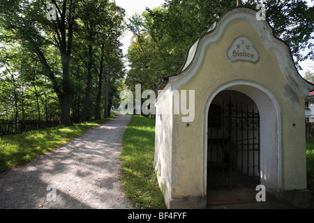 Schrein der Kalvarienbergkirche, Kalvarienbergkirche, am Kalvarienberg, Kalvarienberg, Bad Tölz, Oberbayern, Bayern, Deutschland Stockfoto