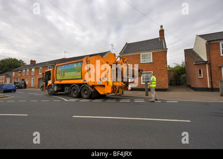 Abfallsammlung in Loddon, Norfolk Stockfoto