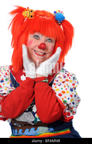 Porträt von happy clown Stockfoto