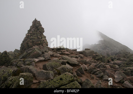 Appalachian Trail Endpunkt auf Mt Katahdin, Baxter State Park, Maine, USA Stockfoto