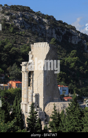 Triumphal Denkmal für Kaiser Augustus, Trophée des Alpes, gebaut um 12:00 anlässlich die Eroberung der Provence durch die Stockfoto