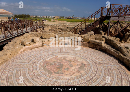 Ausgrabungsstätte Kourion, Mosaik, Limassol, Zypern, Griechenland, Europa Stockfoto