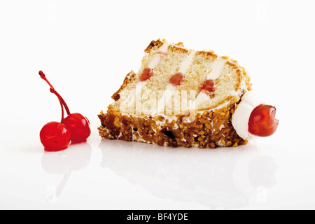 Stück vom Frankfurter Kranz, Buttercreme-Kuchen Stockfoto