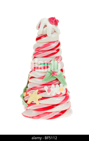 Weihnachtsbaum-Candy isoliert auf weißem Hintergrund Stockfoto