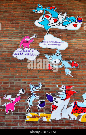 Aufkleber auf eine Mauer im Kulturzentrum Gasteig, München, Bavaria, Germany, Europe Stockfoto