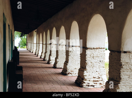 Mission San Juan Bautista, Kalifornien, USA. In dem Film von Alfred Hitchcock, Vertigo verwendet. Stockfoto