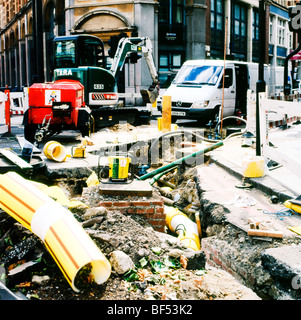 Neuen viktorianischen Ersatz Thames Water Pipeline-Bau im Zentrum von London im Sommer 2009 England UK Stockfoto