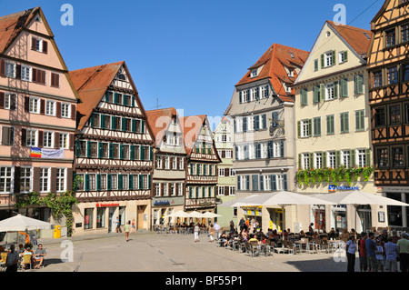 Häuser auf dem Marktplatz, Tübingen, Baden-Württemberg, Deutschland, Europa Stockfoto