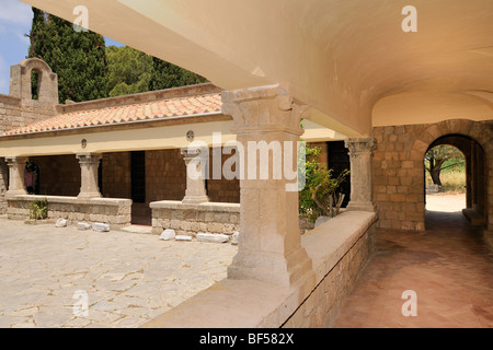 Kloster, Wiederaufbau von Italienern des ehemaligen Klosters St. John, Filérimos, Rhodos, Griechenland, Europa Stockfoto