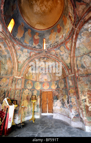 Byzantinische Fresken, ca. 1500, in der Kirche von Agios Nikolaos Fountoúkli, Rhodos, Griechenland, Europa Stockfoto