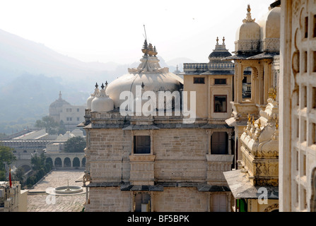 Stadt-Palast von Udaipur, detail, Udaipur, Rajasthan, Nordindien, Indien, Südasien, Asien Stockfoto