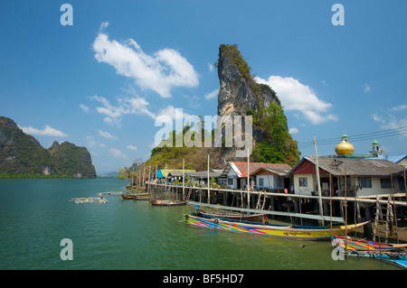 Muslimischen Fischerdorf Pannyi, Bucht von Phang Nga, Thailand, Asien Stockfoto