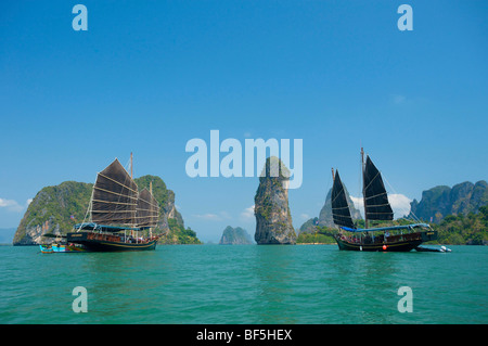 Müll in der Bucht von Phang Nga, Phuket, Thailand, Asien Stockfoto