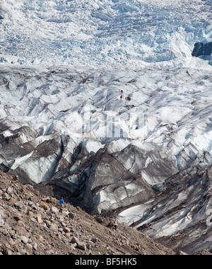 Wandern am Svinafellsjokull Gletscher, Island Stockfoto