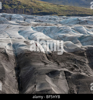 Wandern am Svinafellsjokull Gletscher, Island Stockfoto