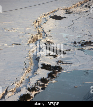 Mid-Atlantic Ridge Bruchlinie, Winter, Nationalpark Thingvellir, Island Stockfoto