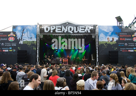 Stefanie Heinzmann und Band, Schweizerin, lebe am Openquer Zell, Luzern, Schweiz Stockfoto