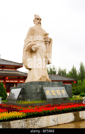 Sun Tzu-Statue in der Kunst des Krieges Kultur Stadt von China, Huimin County, Binzhou City, Shandong, China Stockfoto