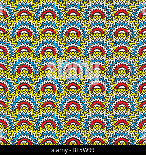 70er Jahre inspiriert Sterne platzen nahtloser wiederholen Hintergrund in Inca Farben Stockfoto