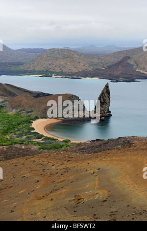 Sullivan Bay und Pinnacle Rock, Bartolom Insel, Galapagos-Inseln, Ecuador, Südamerika Stockfoto