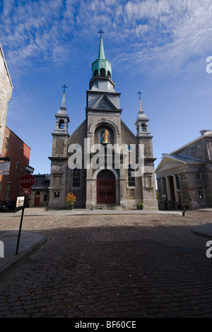 Die Kapelle Notre-Dame-de-Bonsecours in Old Montreal. Stockfoto
