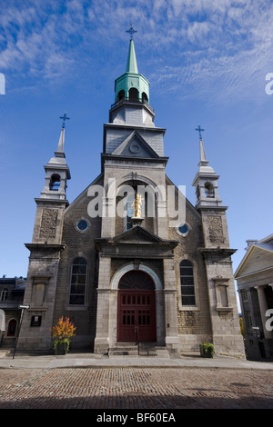 Die Kapelle Notre-Dame-de-Bonsecours in Old Montreal. Stockfoto