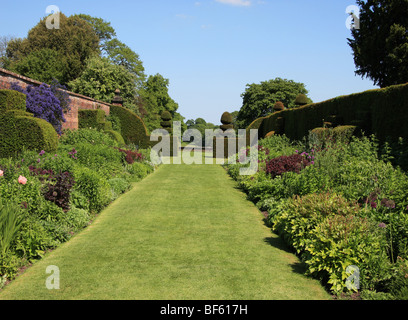 Krautige Grenze Arley Hall und Gärten Arley Northwich Cheshire England Stockfoto