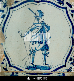 Niederlande Holland Museum blaue Kachel Kacheln Soldat 17. / 18. Jahrhundert Stockfoto