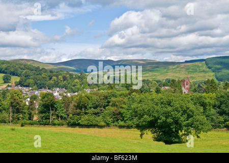 Dorf von Moffat inmitten der Hügel der südlichen Hochland, Dumfries and Galloway, Schottland Stockfoto