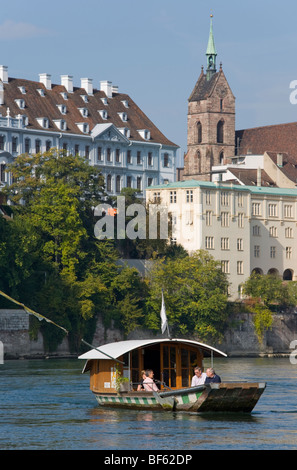 Muensterfaehre Fähre Boot, Rhein, Basel, Basel, Schweiz Stockfoto