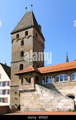 Deutschland, Deutschland der Schiefe Turm von Ulm, Metzgerei-Turm Stockfoto