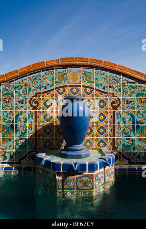 Die Adamson Haus - historische Malibu home Über dekorative Fliesen als charakteristisch für Spanish Colonial Revival Architektur ist. Malibu, Kalifornien, Vereinigte Staaten von Amerika Stockfoto